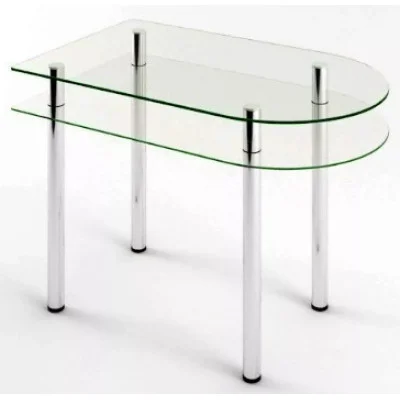 Glass dining table D-10-1 with tempered glass and chrome legs